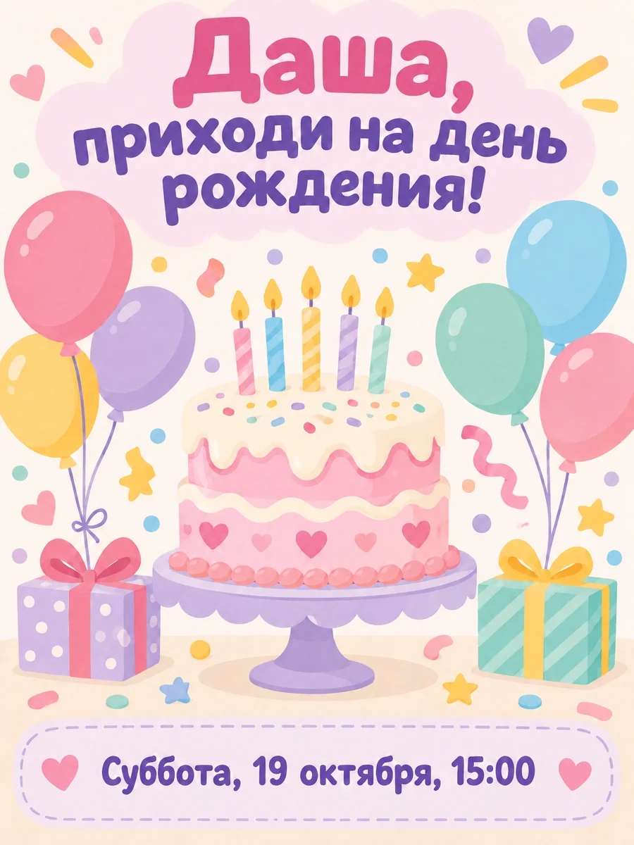 Та же открытка с новым именем и датой, GPT Image 2.5