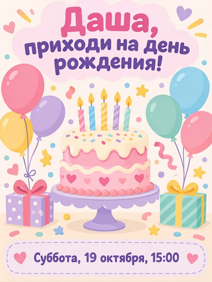 Открытка с новой датой в разрешении 1K, Nano Banana 2 Lite