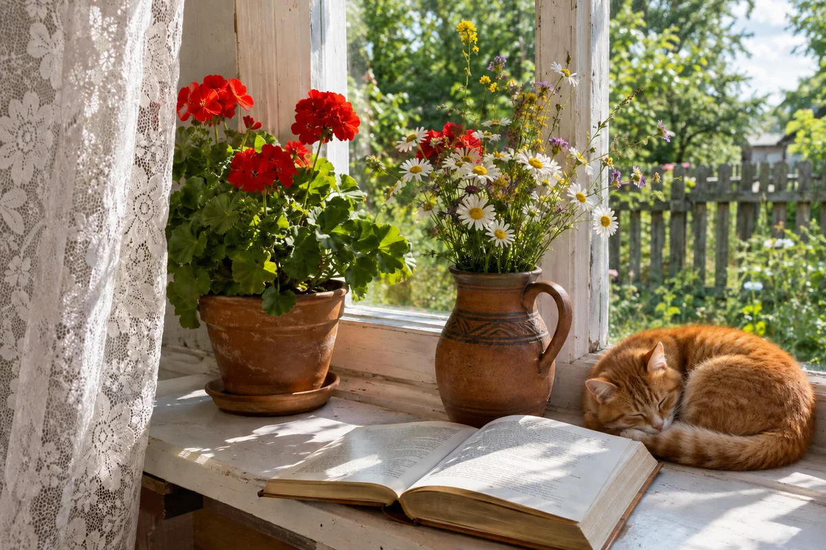 Тот же подоконник с котом, правка в версии 2.5