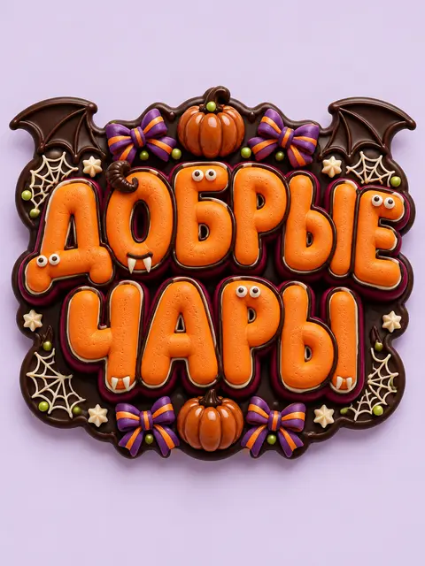 Хэллоуинская кондитерская типографическая скульптура