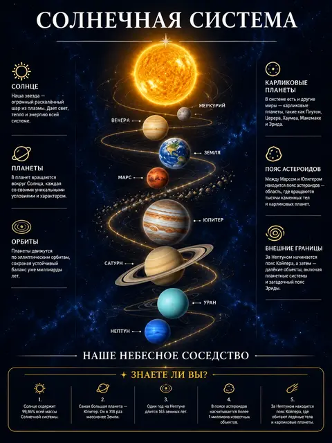 Плакат премиум-класса о Солнечной системе