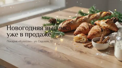 Новогодняя версия баннера пекарни