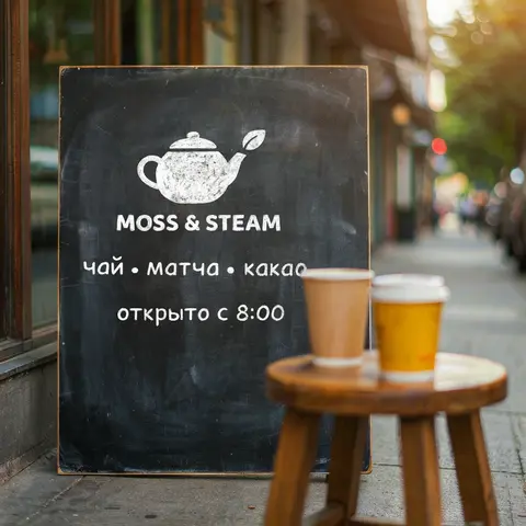 Меловая доска с логотипом по образцу