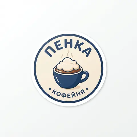 Наклейка-логотип для кофейни