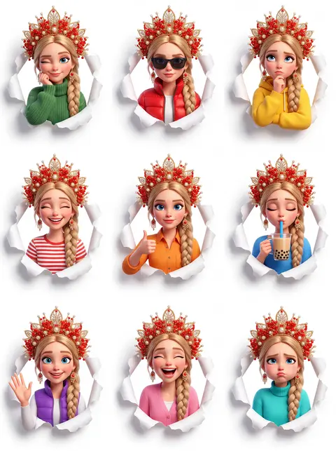 Коллаж  3D-портретов в стиле Pixar