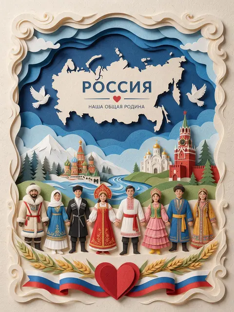Открытка ко Дню народного единства