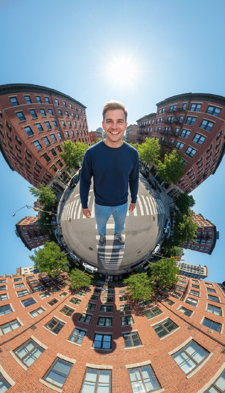 Мужчина в стиле Tiny Planet