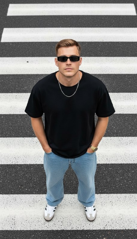Мужчина на зебре в стиле street fashion