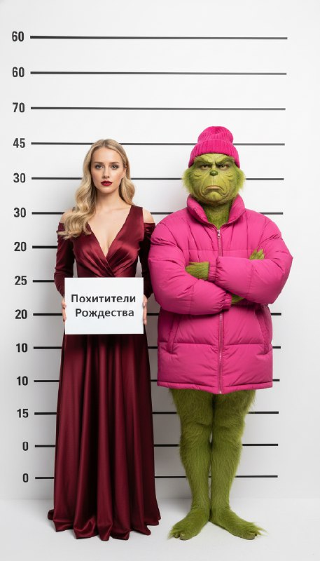 Женщина и Гринч на фотороботе