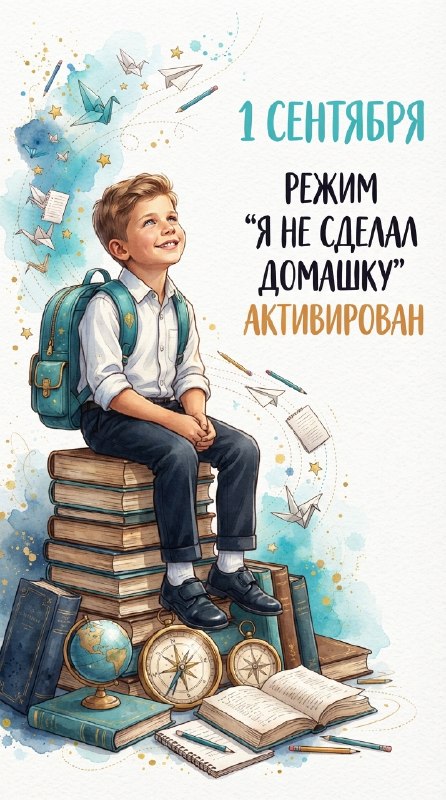 Мальчик на стопке книг 1 сентября
